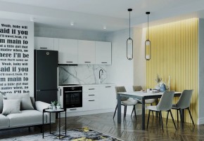 Кухонный гарнитур Белый Глянец 2550 (Стол. 26мм) в Перми - perm.mebel24.online | фото 1