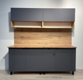 Кухонный гарнитур «Монако» 2.0 м Серия 2 МДФ с фрезеровкой (Дуб Золотой/Графит) в Перми - perm.mebel24.online | фото 3