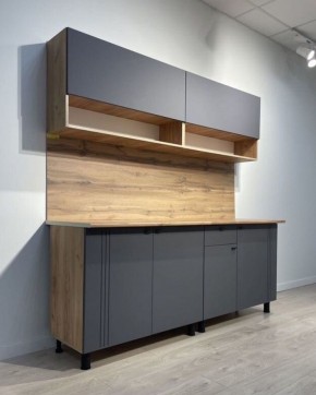 Кухонный гарнитур «Монако» 2.0 м Серия 2 МДФ с фрезеровкой (Дуб Золотой/Графит) в Перми - perm.mebel24.online | фото 4