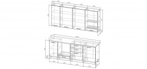 Кухонный гарнитур Санторини 2200 h 950 (Стол. 38мм) в Перми - perm.mebel24.online | фото 2