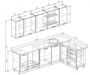 Кухонный гарнитур угловой Изумруд 2600х1600 (Стол. 26мм) в Перми - perm.mebel24.online | фото 2