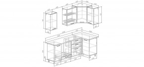 Кухонный гарнитур угловой Санторини 2200*1000 (Стол. 38мм) в Перми - perm.mebel24.online | фото 2
