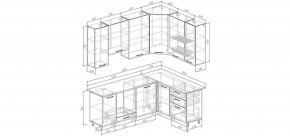 Кухонный гарнитур угловой Санторини 2200*1600 h950 (Стол. 38мм) в Перми - perm.mebel24.online | фото 2