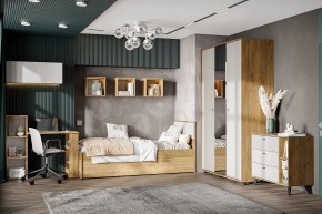 МИЛАН Спальня (Дуб Золотой/Белый матовый) в Перми - perm.mebel24.online | фото 45