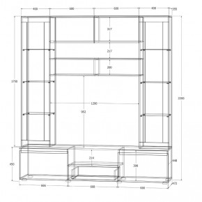 Модульная система Лиана (Дуб Крафт белый/Артвуд темный) в Перми - perm.mebel24.online | фото 11