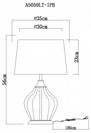 Настольная лампа декоративная Arte Lamp Baymont A5059LT-1PB в Перми - perm.mebel24.online | фото 3