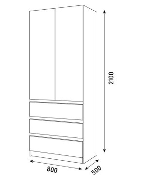 ПАРУС Шкаф 2-х ств. 800 в Перми - perm.mebel24.online | фото 3