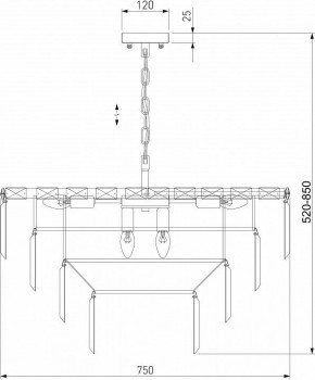 Подвесная люстра Eurosvet Elegante 10130/10 золото/прозрачный хрусталь Strotskis в Перми - perm.mebel24.online | фото 3