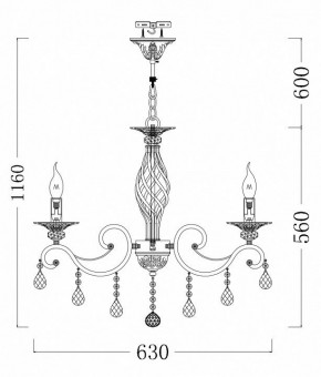 Подвесная люстра Maytoni Grace RC247-PL-06-R в Перми - perm.mebel24.online | фото 5