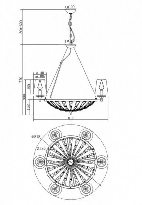 Подвесная люстра Maytoni Pantheon H021PL-06CH в Перми - perm.mebel24.online | фото 5