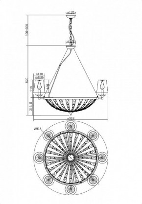 Подвесная люстра Maytoni Pantheon H021PL-08CH в Перми - perm.mebel24.online | фото 4