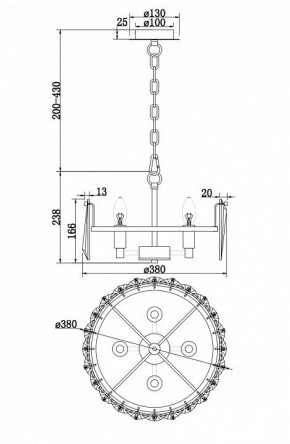 Подвесной светильник Maytoni Puntes MOD043PL-04CH в Перми - perm.mebel24.online | фото 4