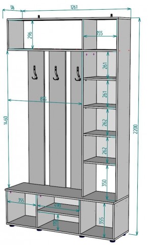 Прихожая с зеркалом V19_M в Перми - perm.mebel24.online | фото 2