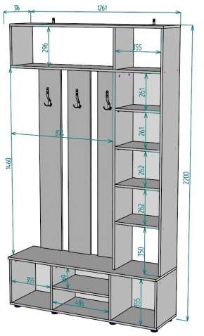 Прихожая с зеркалом V20_M в Перми - perm.mebel24.online | фото 2