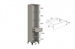 РИЧ Шкаф однодверный со стеклом в Перми - perm.mebel24.online | фото 3
