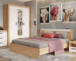 Шкаф 3-х створчатый Адель дуб крафт золотой/белый в Перми - perm.mebel24.online | фото 3