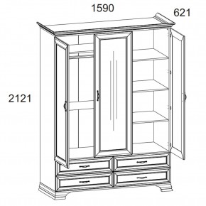 Шкаф 3D4S Z, TIFFANY, цвет вудлайн кремовый в Перми - perm.mebel24.online | фото 1