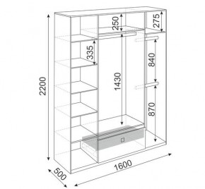 Шкаф 4 двери Глэдис М24 (Дуб Золотой/Цемент светлый) в Перми - perm.mebel24.online | фото 3