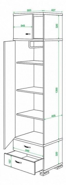 Шкаф платяной Домино КС-10 в Перми - perm.mebel24.online | фото 3