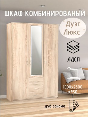 Шкаф комбинированный Дуэт Люкс с зеркалом в Перми - perm.mebel24.online | фото 1