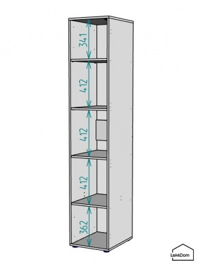 Шкаф Linnea MHR-1-2 2050х400х510 (Белый-М 11.1.1) в Перми - perm.mebel24.online | фото 3