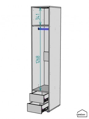 Шкаф Linnea MHR-1-3 2050х400х510 (Белый-М 11.1.1) в Перми - perm.mebel24.online | фото 3