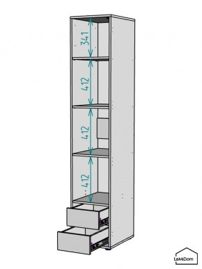 Шкаф Linnea MHR-1-4 2050х400х510 (ДВ-М 11.1.25) в Перми - perm.mebel24.online | фото 3
