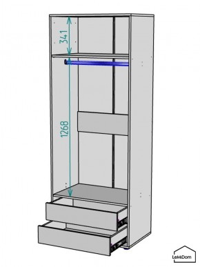 Шкаф Linnea MHR-2-3 2050х800х510 (Белый-М 11.1.1) в Перми - perm.mebel24.online | фото 3
