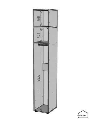 Шкаф с антресолью Linnea MHR-1A-1 2450х400х510 (Графит-М 11.1.25) в Перми - perm.mebel24.online | фото 3