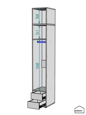 Шкаф с антресолью Linnea MHR-1A-3 2450х400х510 (ДВ-М 11.1.25) в Перми - perm.mebel24.online | фото 3
