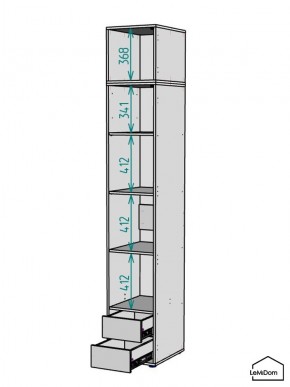 Шкаф с антресолью Linnea MHR-1A-4 2450х400х510 (Белый-М 11.1.2) в Перми - perm.mebel24.online | фото 3