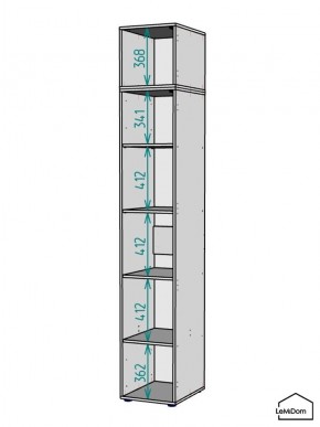 Шкаф с антресолью Linnea MHR-1POA-2 2450х400х510 (Белый-М 11.1.1) в Перми - perm.mebel24.online | фото 3