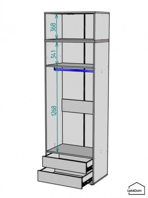 Шкаф с антресолью Linnea MHR-2A-3 2450х800х510 (Белый-М 11.1.1) в Перми - perm.mebel24.online | фото 3