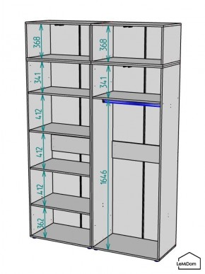 Шкаф с антресолью Linnea MHR-4A-1 2450х1600х510 (Белый-М 11.1.2) в Перми - perm.mebel24.online | фото 3
