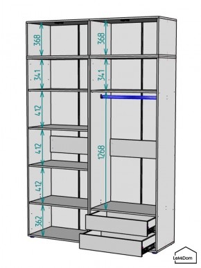 Шкаф с антресолью Linnea MHR-4POA-2 2450х1600х510 (Белый-М 11.1.2) в Перми - perm.mebel24.online | фото 3