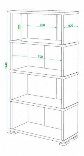 Стеллаж книжный Домино нельсон СБ-10_4 в Перми - perm.mebel24.online | фото 2