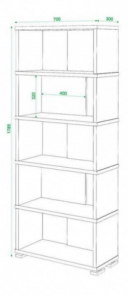 Стеллаж книжный Домино нельсон СБ-10_5 в Перми - perm.mebel24.online | фото 2