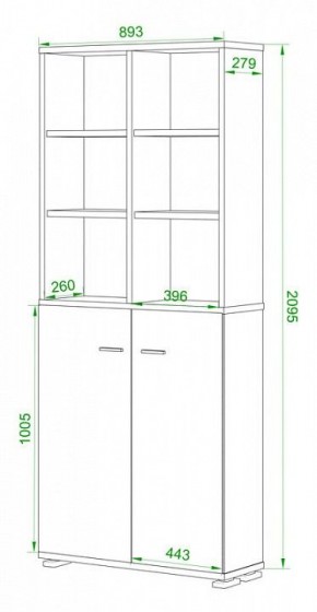 Стеллаж комбинированный Домино Лайт ПУ-30-4 в Перми - perm.mebel24.online | фото 2