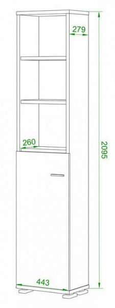 Стеллаж комбинированный Домино ПУ-20-2 в Перми - perm.mebel24.online | фото 2