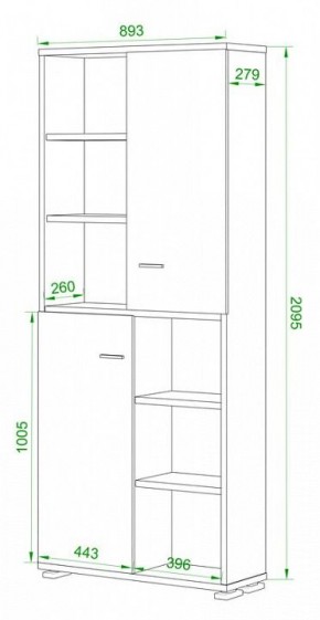 Стеллаж комбинированный Домино ПУ-30-2 в Перми - perm.mebel24.online | фото 2