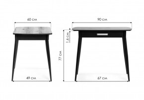 Стол деревянный Вики 90х60х77 делано / черный в Перми - perm.mebel24.online | фото 2