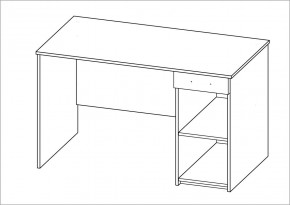 Стол КАСТОР письменный с одной тумбой и одним ящиком, цвет белый в Перми - perm.mebel24.online | фото 2