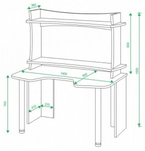 Стол компьютерный Домино lite СКЛ-Игр140 в Перми - perm.mebel24.online | фото 2