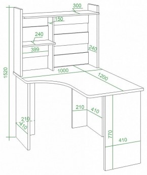 Стол компьютерный Домино Lite СКЛ-Угл120+НКЛ-100 в Перми - perm.mebel24.online | фото 2