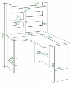 Стол компьютерный Домино Lite СКЛ-Угл120+НКЛ-100 в Перми - perm.mebel24.online | фото 2