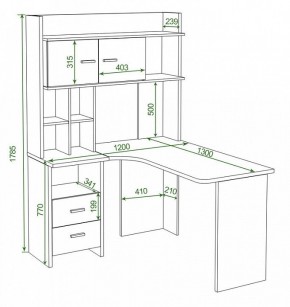 Стол компьютерный Домино Lite СКЛ-Угл130+НКЛХ-120 КШ ЛЕВ в Перми - perm.mebel24.online | фото 2