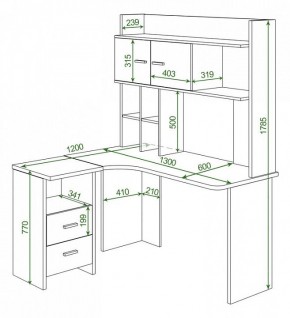 Стол компьютерный Домино Lite СКЛ-Угл130+НКЛХ-130 ШК ЛЕВ в Перми - perm.mebel24.online | фото 2