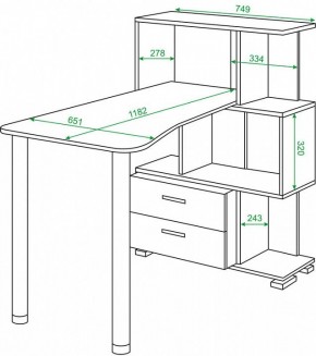 Стол компьютерный Домино СЛ-5-3СТ-2+БЯ в Перми - perm.mebel24.online | фото 2