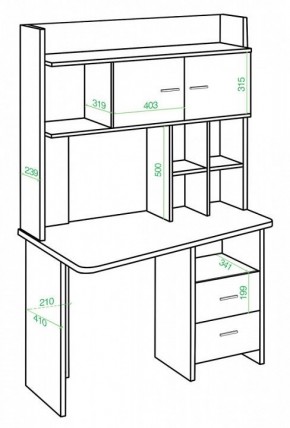 Стол компьютерный Нельсон Lite СКЛ-Трап120+НКЛХ-120 БЕ ЛЕВ в Перми - perm.mebel24.online | фото 2