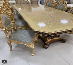 Стол прямоугольный Изабелла GOLD (столешница под мрамор) в Перми - perm.mebel24.online | фото